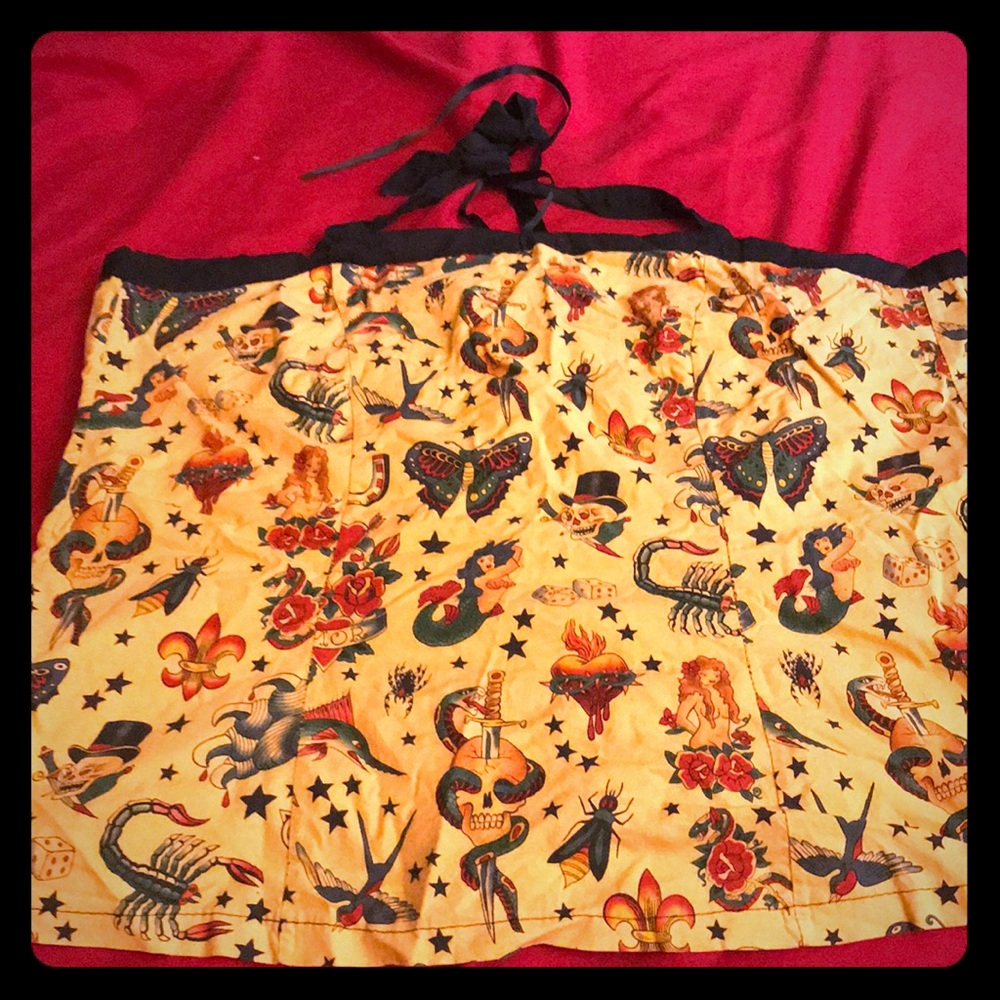 Ooak custom plus size tattoo print halter